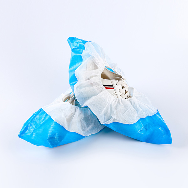 一次性防滑半覆膜鞋套pp+cpe涂层无纺布