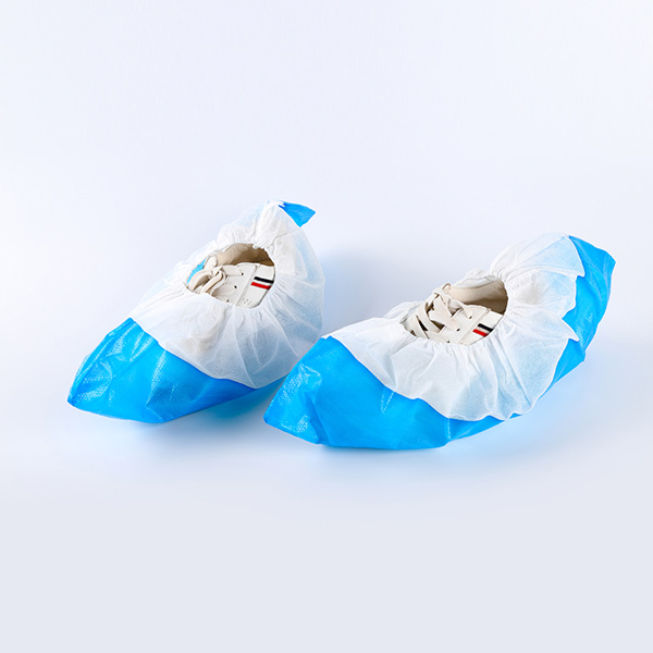 一次性防滑半覆膜鞋套pp+cpe涂层无纺布